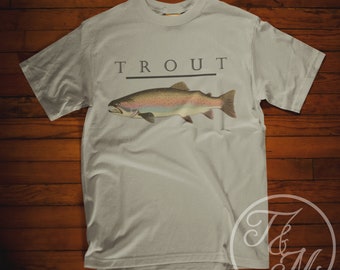 Vintage Rainbow Trout T Shirt Mens Medium Unisex Womens