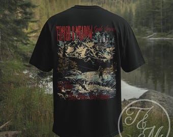 Vintage Fly Fishing Unisex T-shirt, Timber and Meadow Guide Service Graphic Tee, Retro Outdoor Apparel, Fishing Lover Gift, Rustic Nature