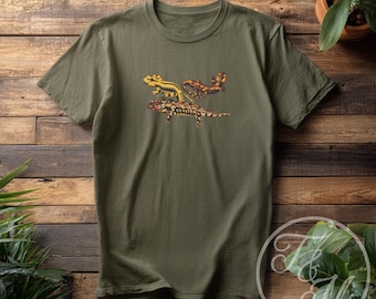 Vintage inspiriertes Salamander Illustration T-Shirt, Herpetologie Natur Kleidung, lässiges Reptil und Amphibien Shirt
