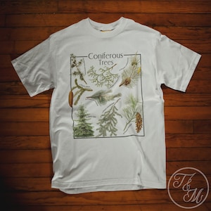 Coniferous Trees Botanical Print Unisex Heavy Cotton Tee