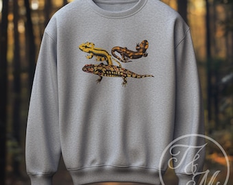 Rustikales Salamander Natur Design Sweatshirt, Countrycore Art, Cottagcore Stil, Vintage Grafikdesign, gemütlicher Pullover, Geschenk für Naturliebhaber