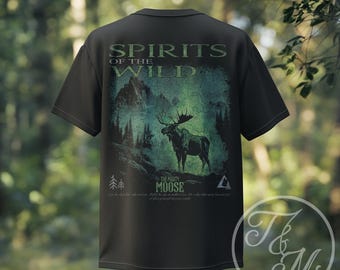 Spirits of the Wild, Moose Spirit T-shirt, Bohemian Outdoorsy Shirt, Unisex Garment-Dyed Tee, Nature Gift, Wild Animal Tee, Festival Wear