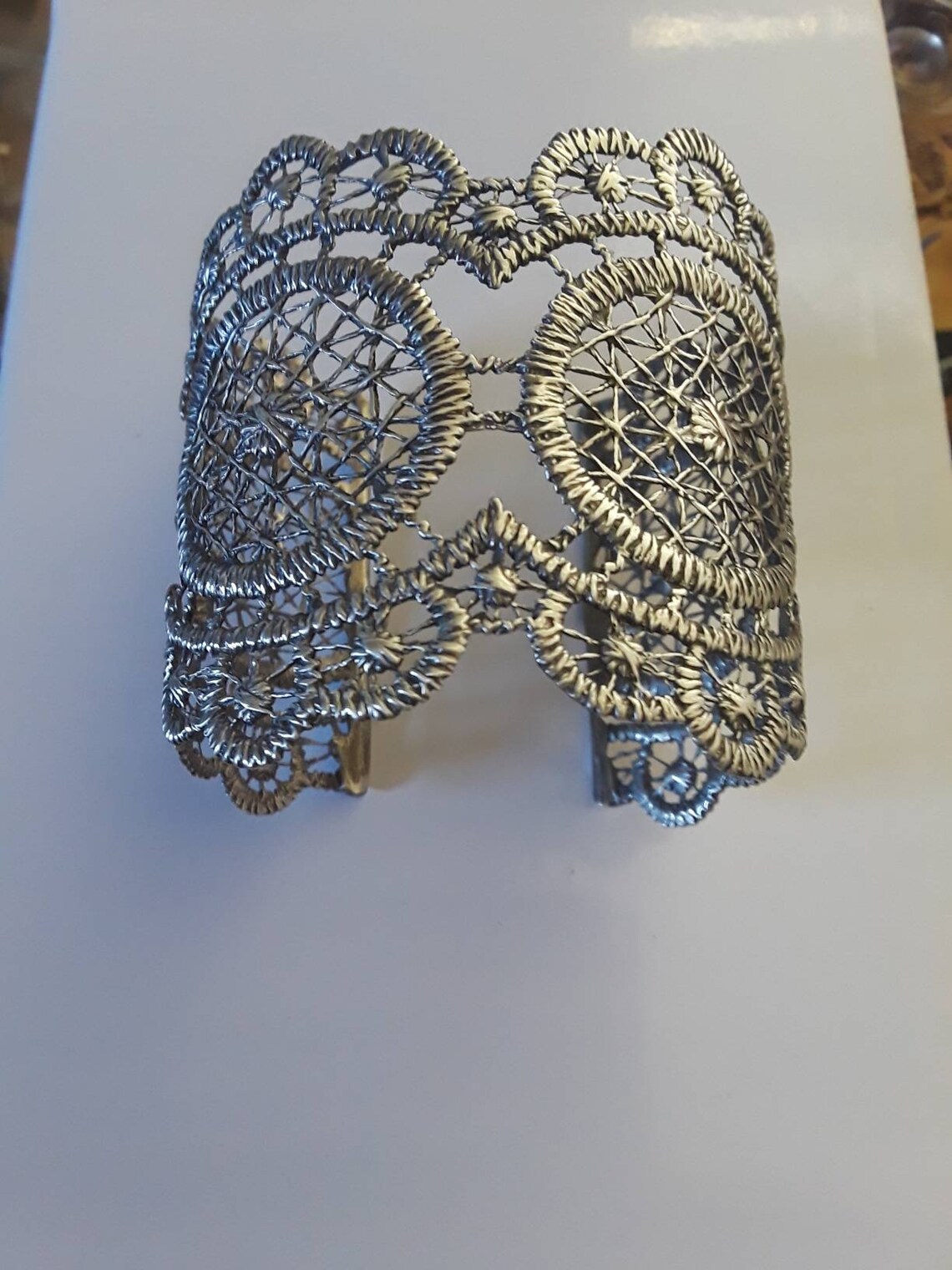Sterling Silver Lace Cuff Metal Lace Bracelet Lace Cuff Etsy