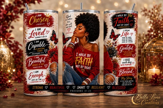Faith based tumbler wrap , Christian Woman Sublimation Design, Inspirational- digital design/digital download ONLY
