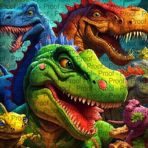 4 PNGs - Dinosaurs Colorful Design