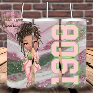 1908 Pink and Green Tumbler Wrap