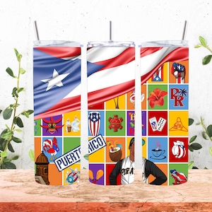 Puerto Rico - 20 oz tumbler wrap for sublimation