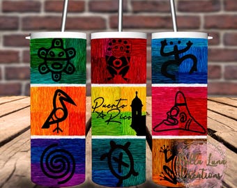 Puerto Rico Tumbler Wrap, Los Colores de mi Tierra, Boricua Sublimation Design (Digital Download)