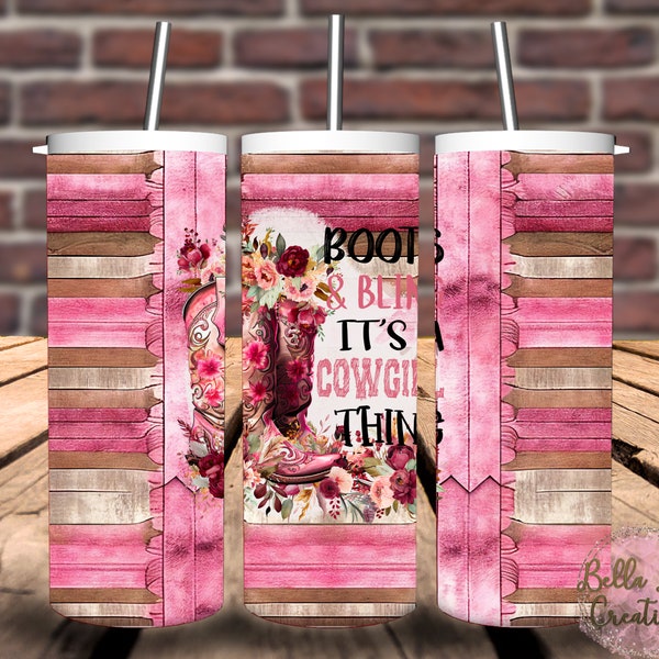 Boots and Bling Cowgirl Tumbler Wrap Bundle - 5 images