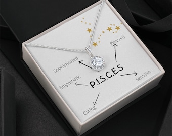 Zodiac Necklace, Zodiac Pisces Necklace, Zodiac Pisces Gift, Horoscope Gift, Horoscope Necklace, Pisces Jewelry, Pisces