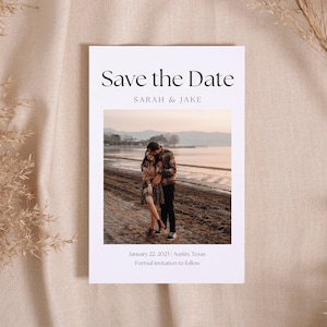 Printable Save The Date Template with Photo, Custom Save the Date with Photo, Boho Inspired Save the Date, Save the Date Template