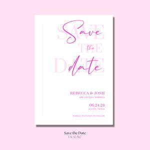 DIY Pink Save the Date Pink Save the Date Template Save the - Etsy