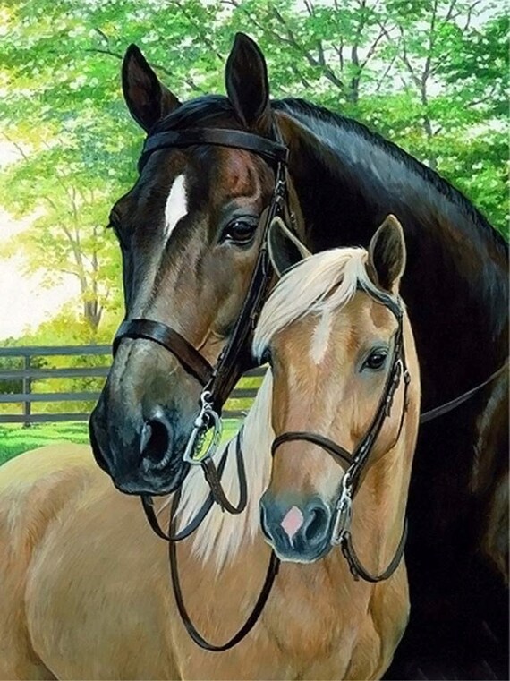 DIY Diamond Painting HORSES Home Decor 30cm X 40cm 11.81 X 15.75 