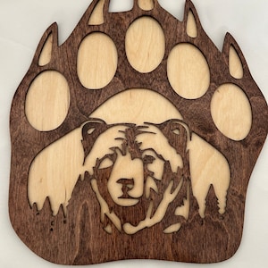 Bärendekor, Bärenpfote, Bärendekor aus Holz