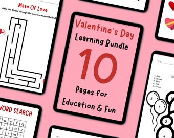 Valentine’s Day Activity Workbook  - Printable download for education and practice