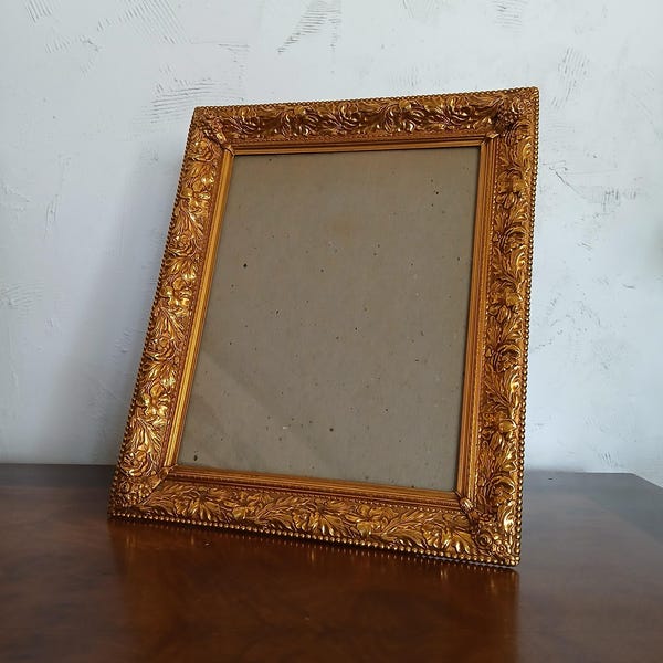 Vintage verzierten Blumengold Metallrahmen