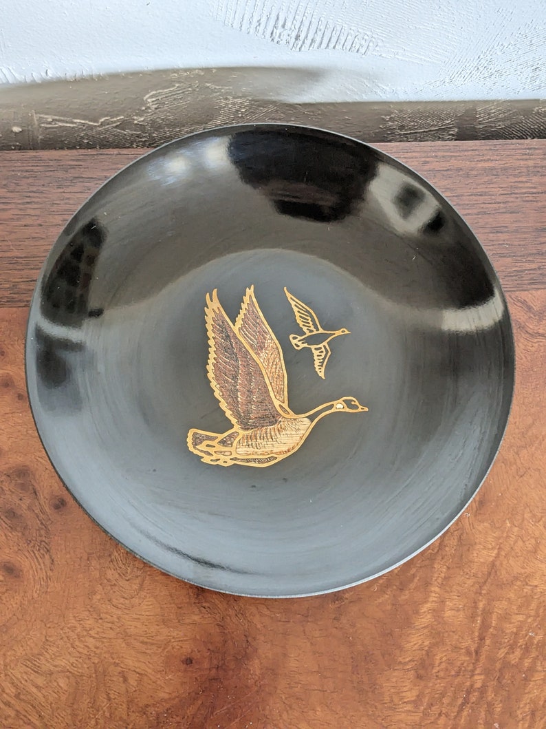 MCM Couroc Canada Goose Wood Inlay Black Bowl image 6