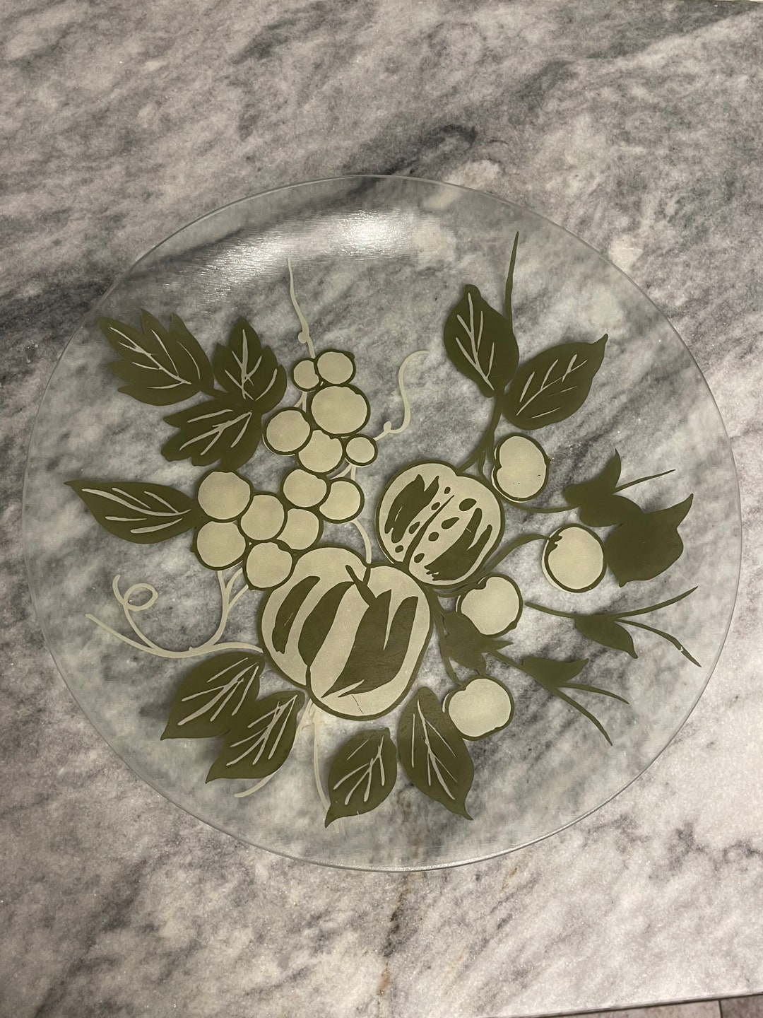 Vintage Glass Fruit Tray Etsy