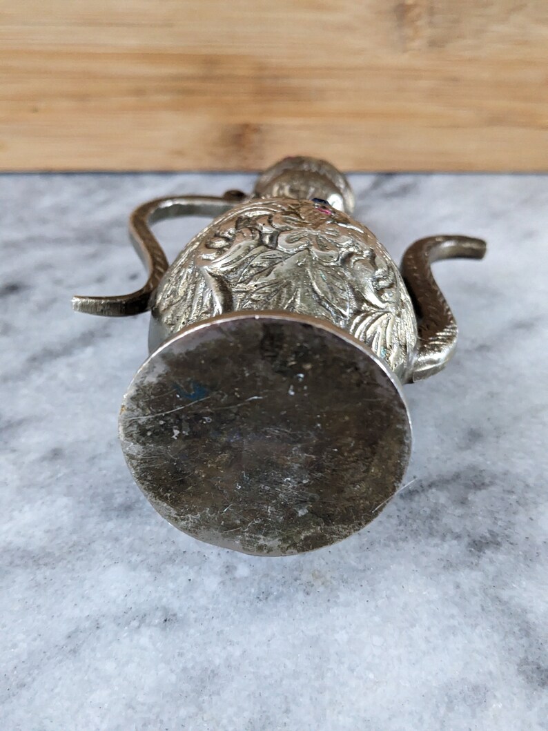 Small Antique Bronze Brass Teapot image 3
