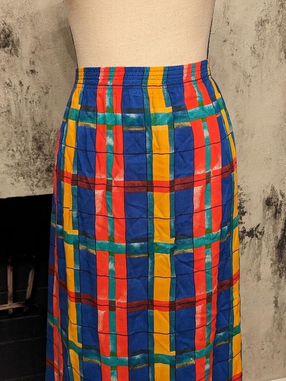 Multicolor Plaid Vintage Skirt - image 3