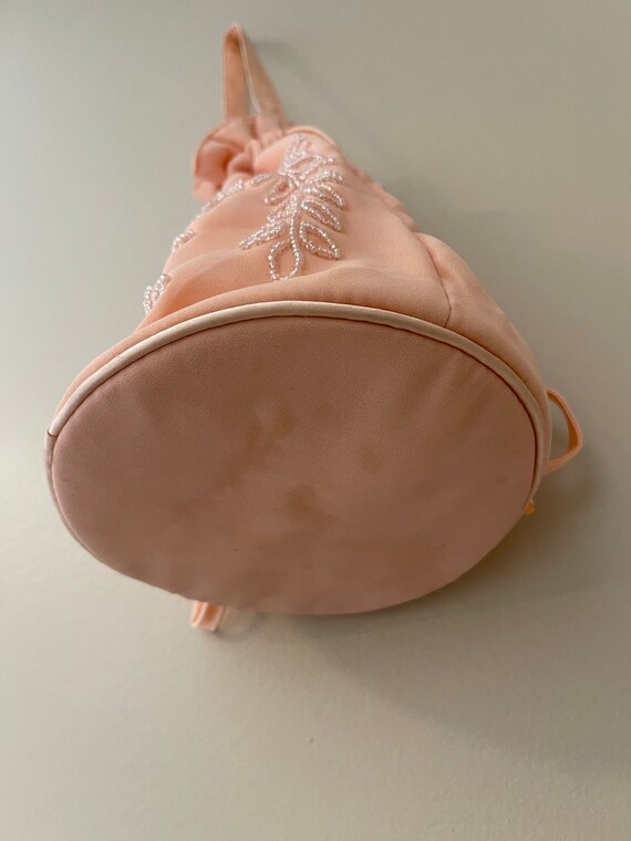 Vintage Coral Beaded Bucket Bag - image 6