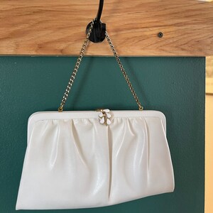 Vintage White Leather Purse