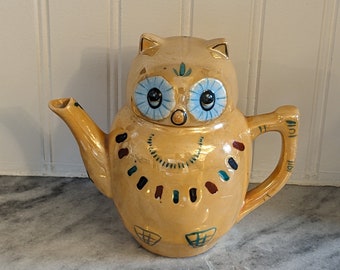 Small Vintage Lusterware Owl Teapot