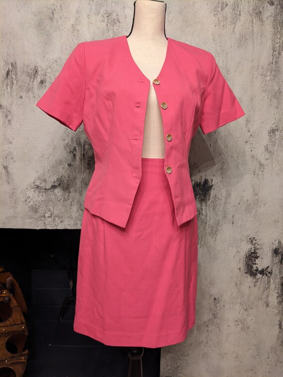 Pink Vintage 2 Piece Skirt Top Set - image 3