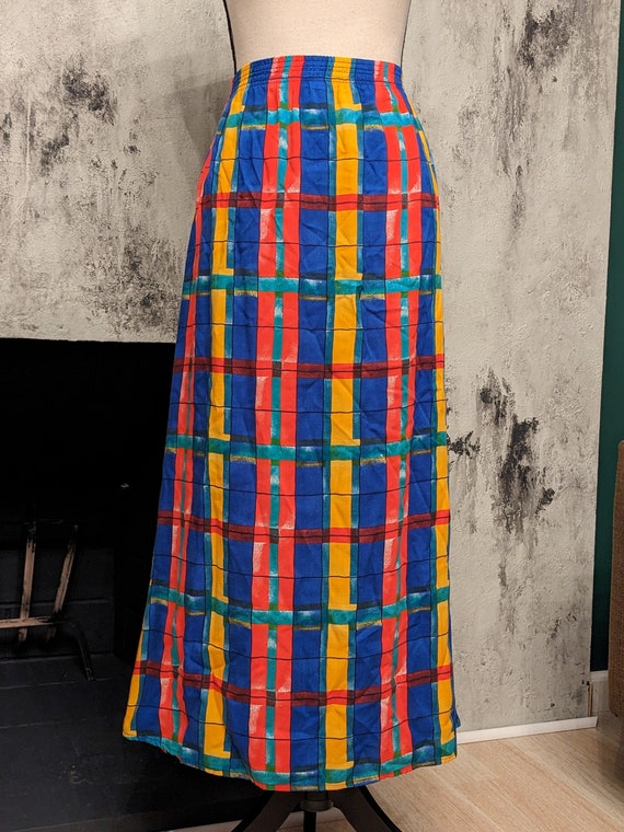 Multicolor Plaid Vintage Skirt - image 1