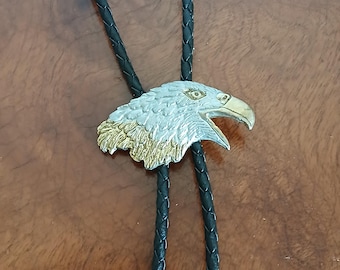 Bolo in pelle vintage con aquila calva