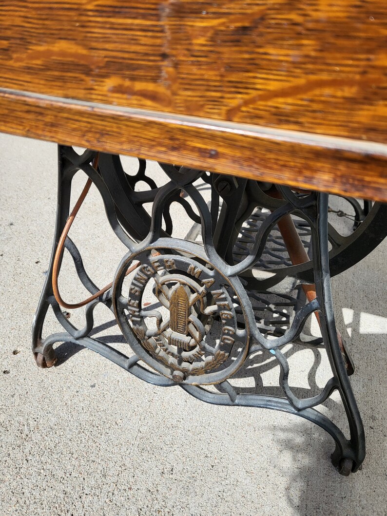 Antique Singer Sewing Table Sphinx Model 27 Etsy