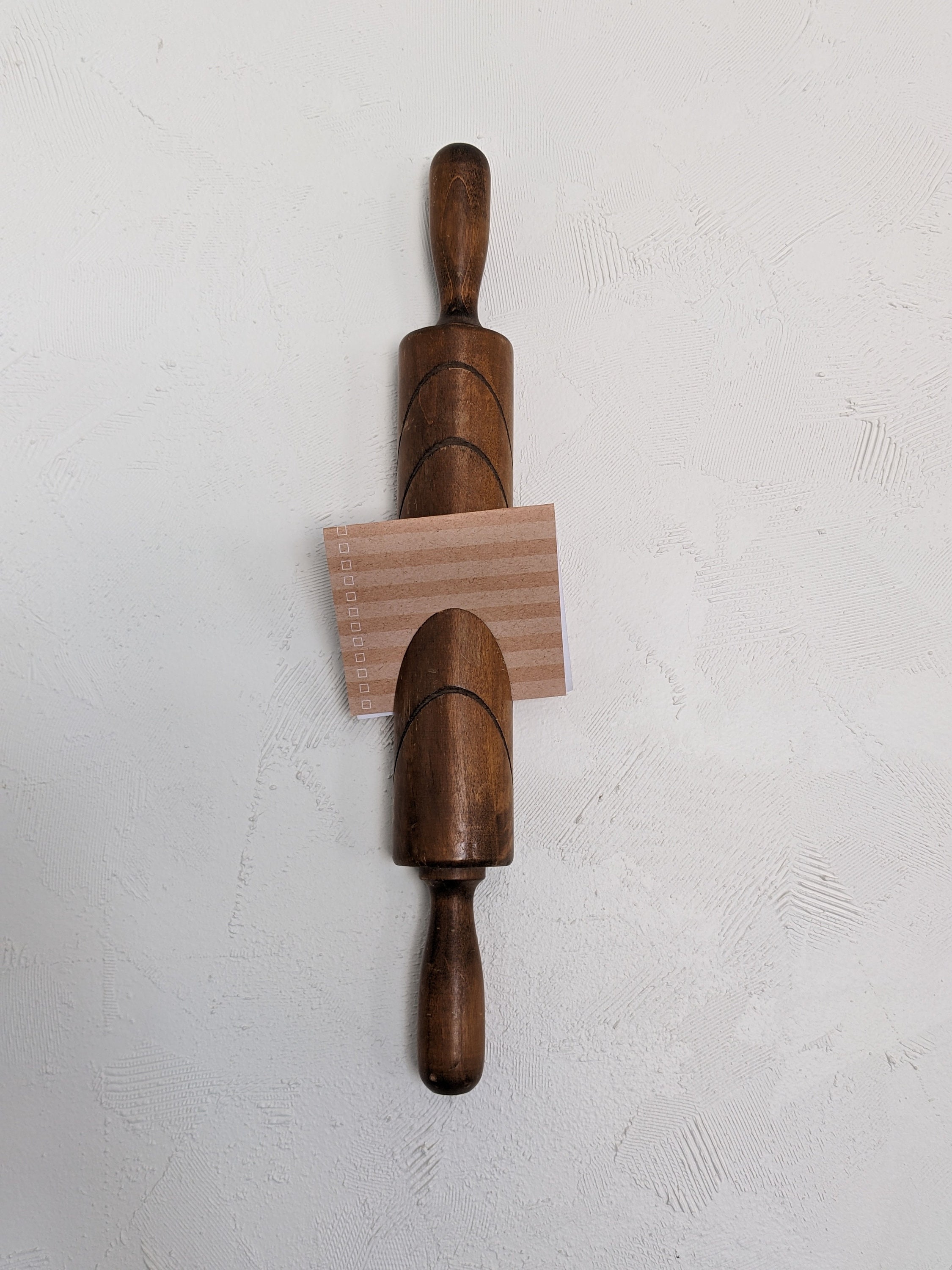 Vintage Rolling Pin Wall Decor Note Card Holder Etsy