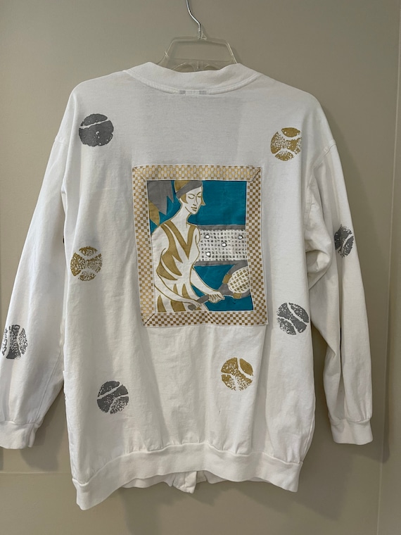Vintage Handmade Tennis Cardigan and Shirt - image 1
