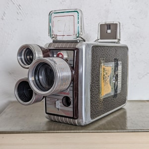 Vintage Kodak Brownie Movie Camera Turret F/1.9 8mm With 3 Lenses