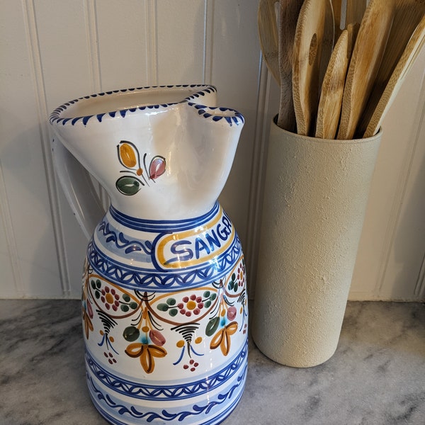 Spanish De La Cal Handpainted Sangria Pitcher