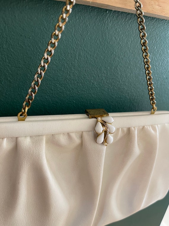 Vintage White Leather Purse - image 6