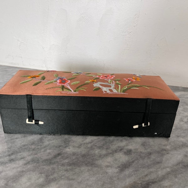 Vintage Silk Jewelry Box