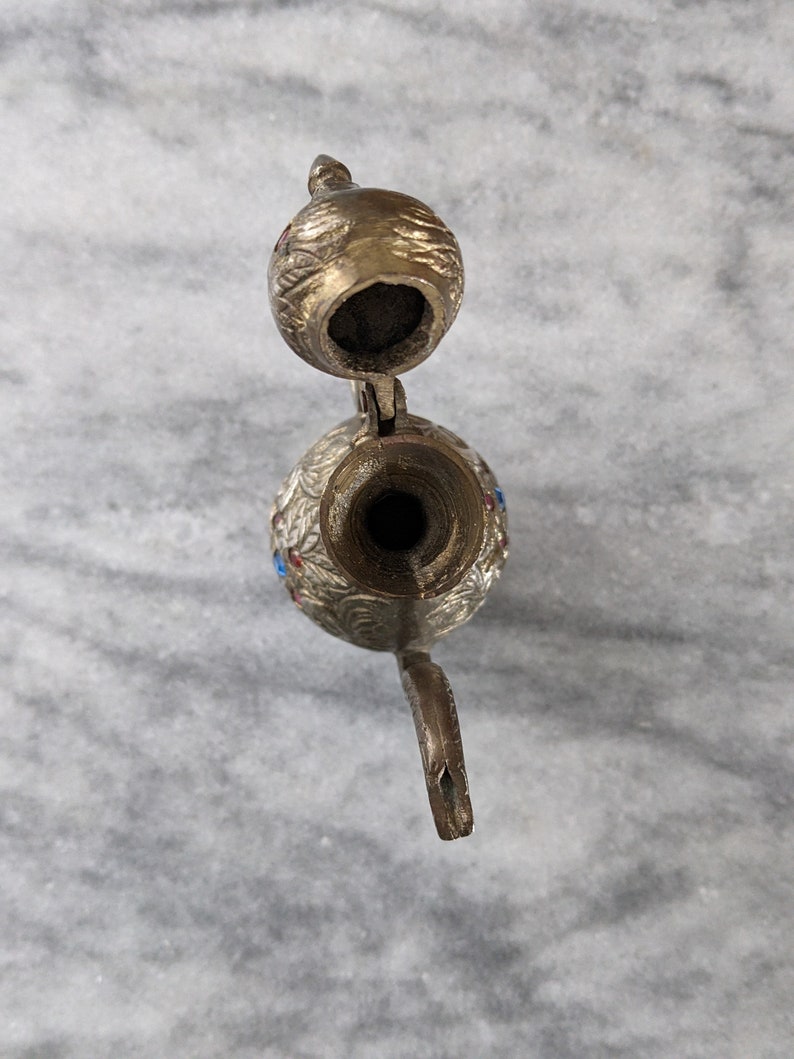 Small Antique Bronze Brass Teapot image 4