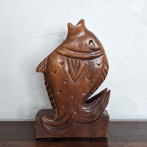 Hand Carved Vintage Fish Napkin Letter Holder