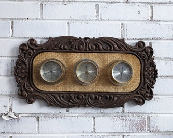 ヴィンテージのフェイクウッド花彫りスプリングフィールド気象ステーション