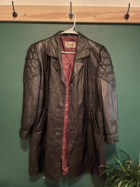 Vintage Leather Jacket with Heart Details - image 1