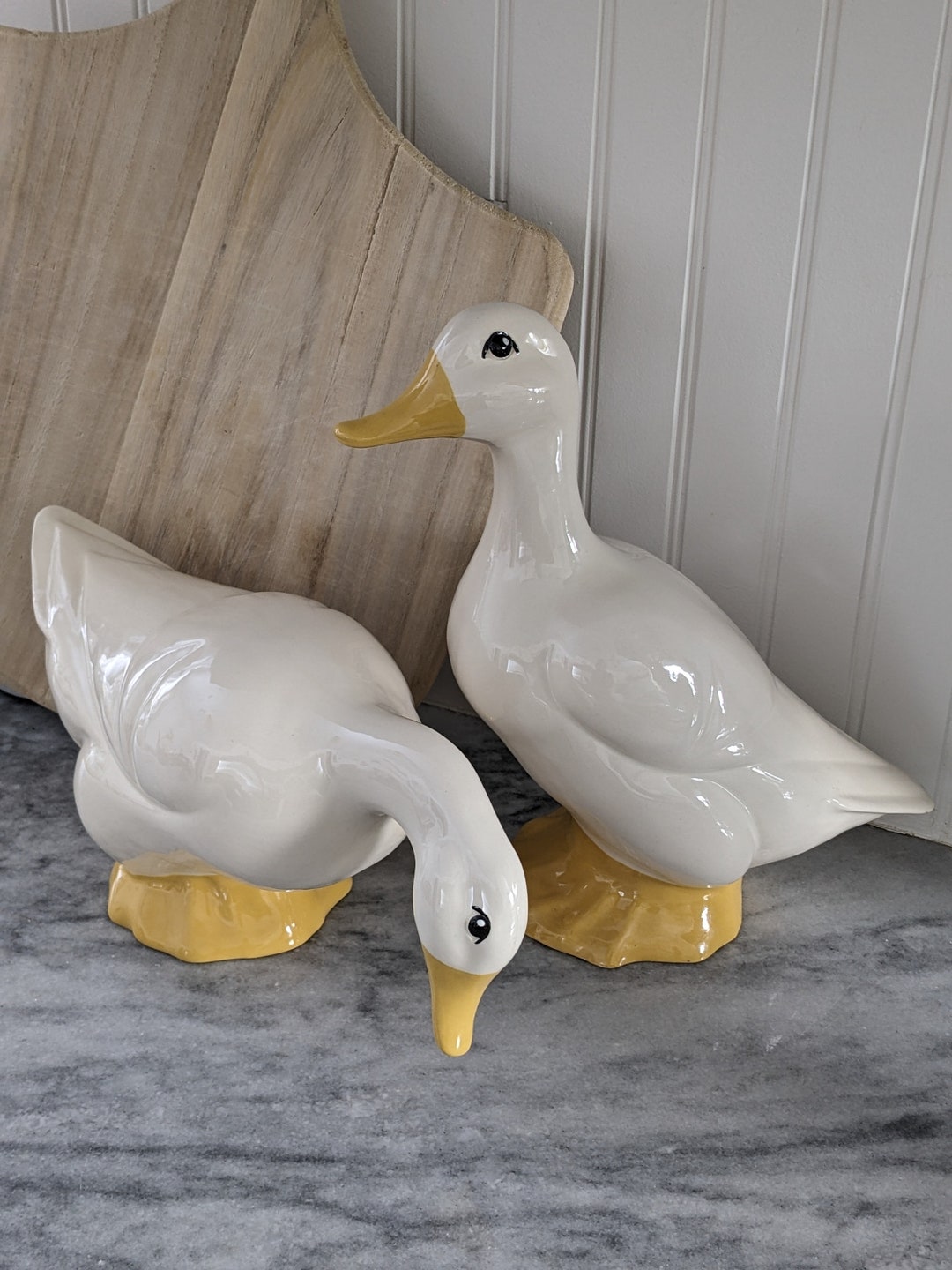 2 Large Ceramic Vintage Geese Ducks - Etsy