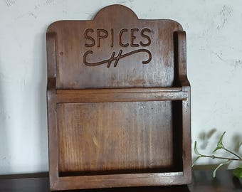 Hand Crafted Wooden Spice Rack