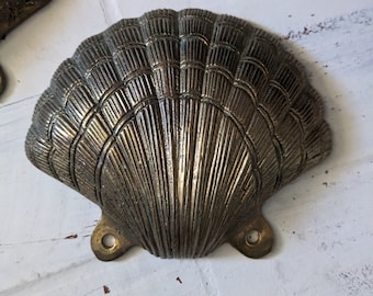 Set of 2 Solid Brass Shells Wall Decor