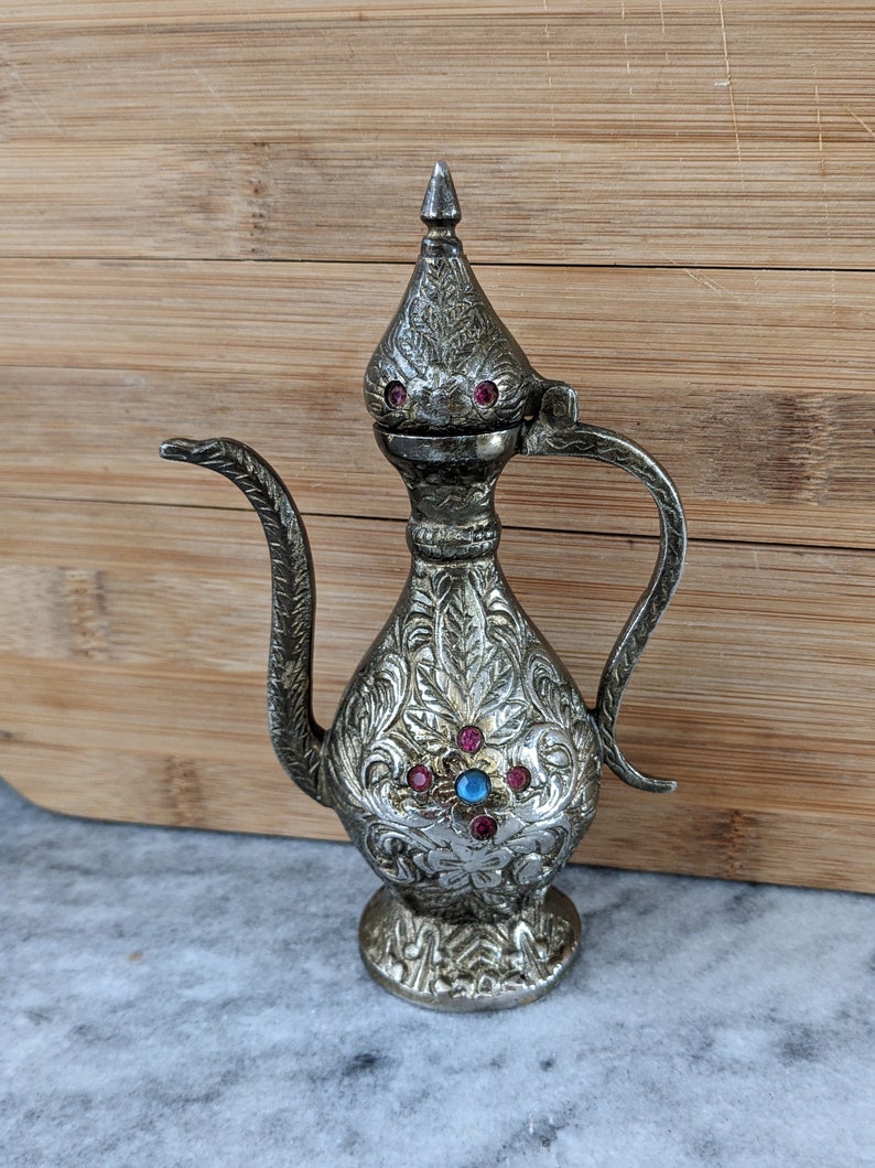 Small Antique Bronze Brass Teapot image 6