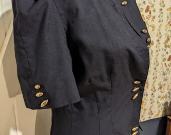 Vintage Black Midi Unique Gold Button up Dress - Etsy