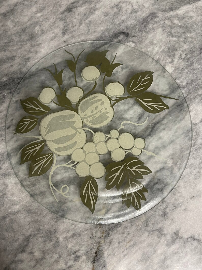 Vintage Glass Fruit Tray Etsy