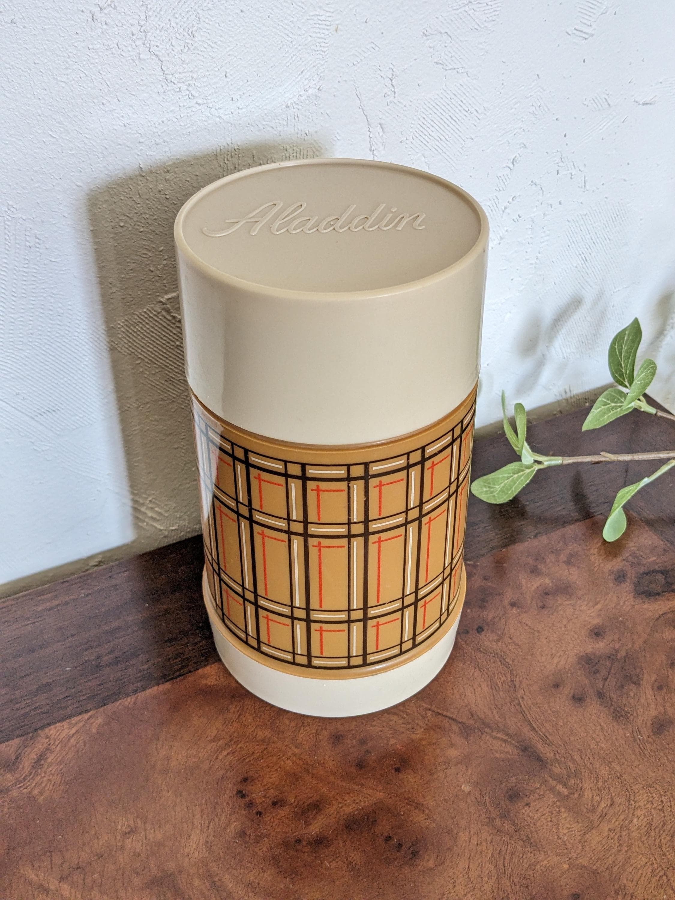 Vintage Aladdin Retro Plaid Thermos