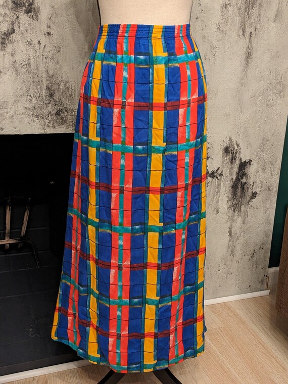 Multicolor Plaid Vintage Skirt - image 2