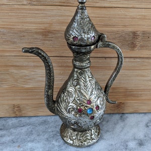 Small Antique Bronze Brass Teapot image 7